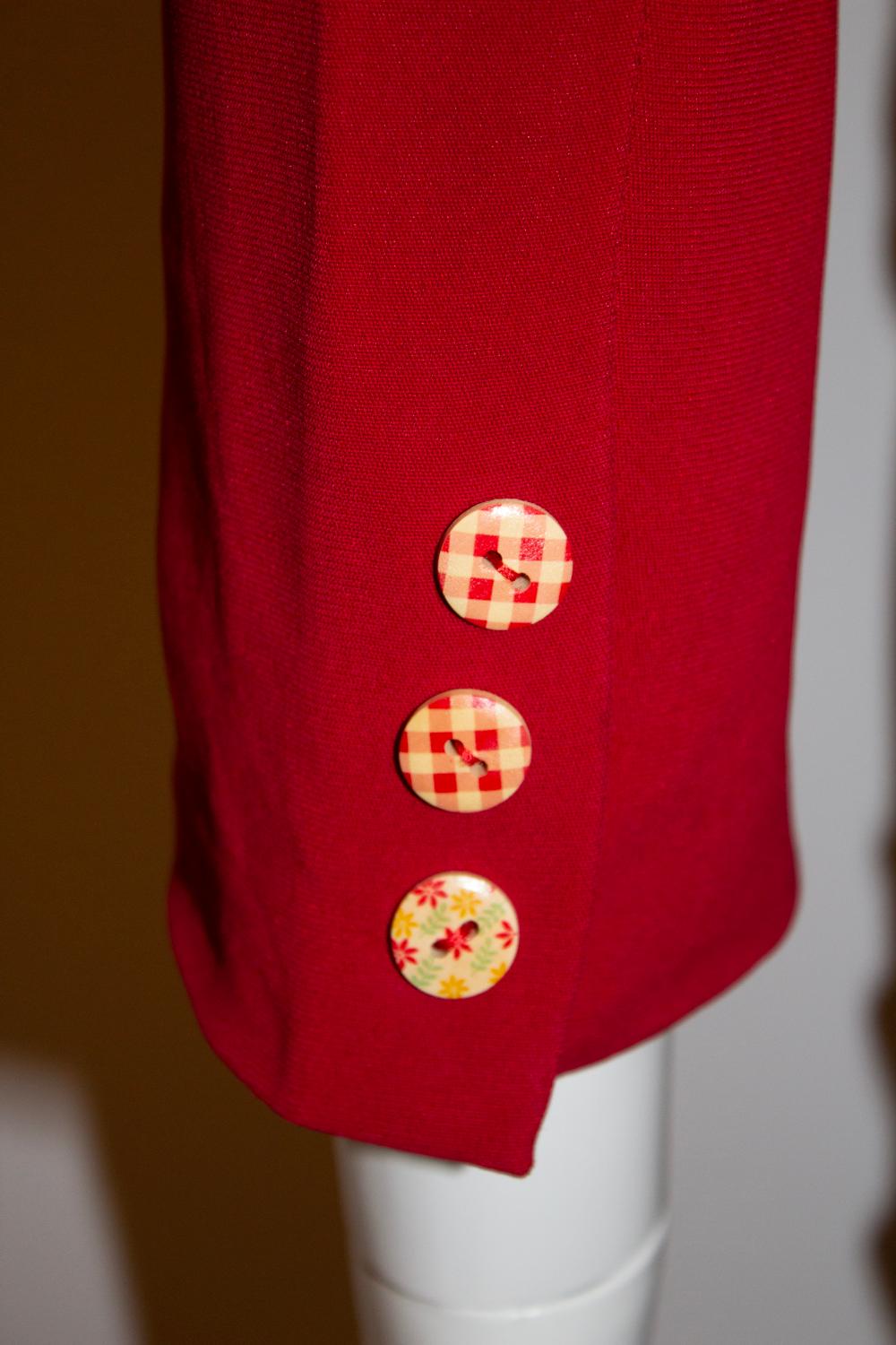 Plein Sud Red Jacket with Wonderful Buttons For Sale 1