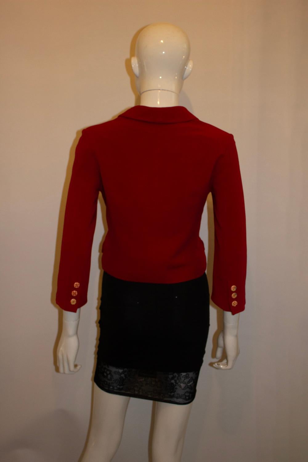 Plein Sud Red Jacket with Wonderful Buttons For Sale 2