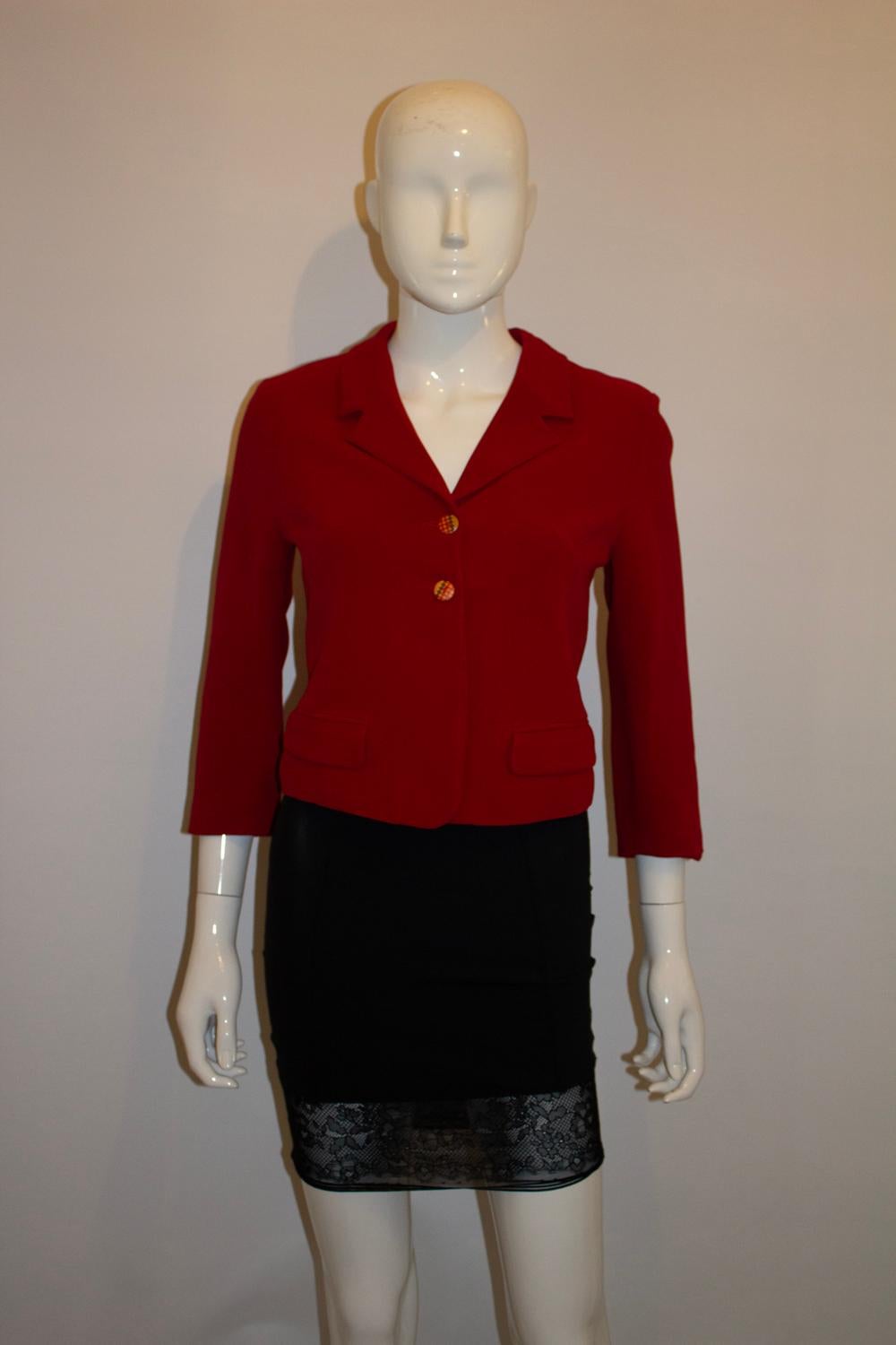 Plein Sud Red Jacket with Wonderful Buttons For Sale 4