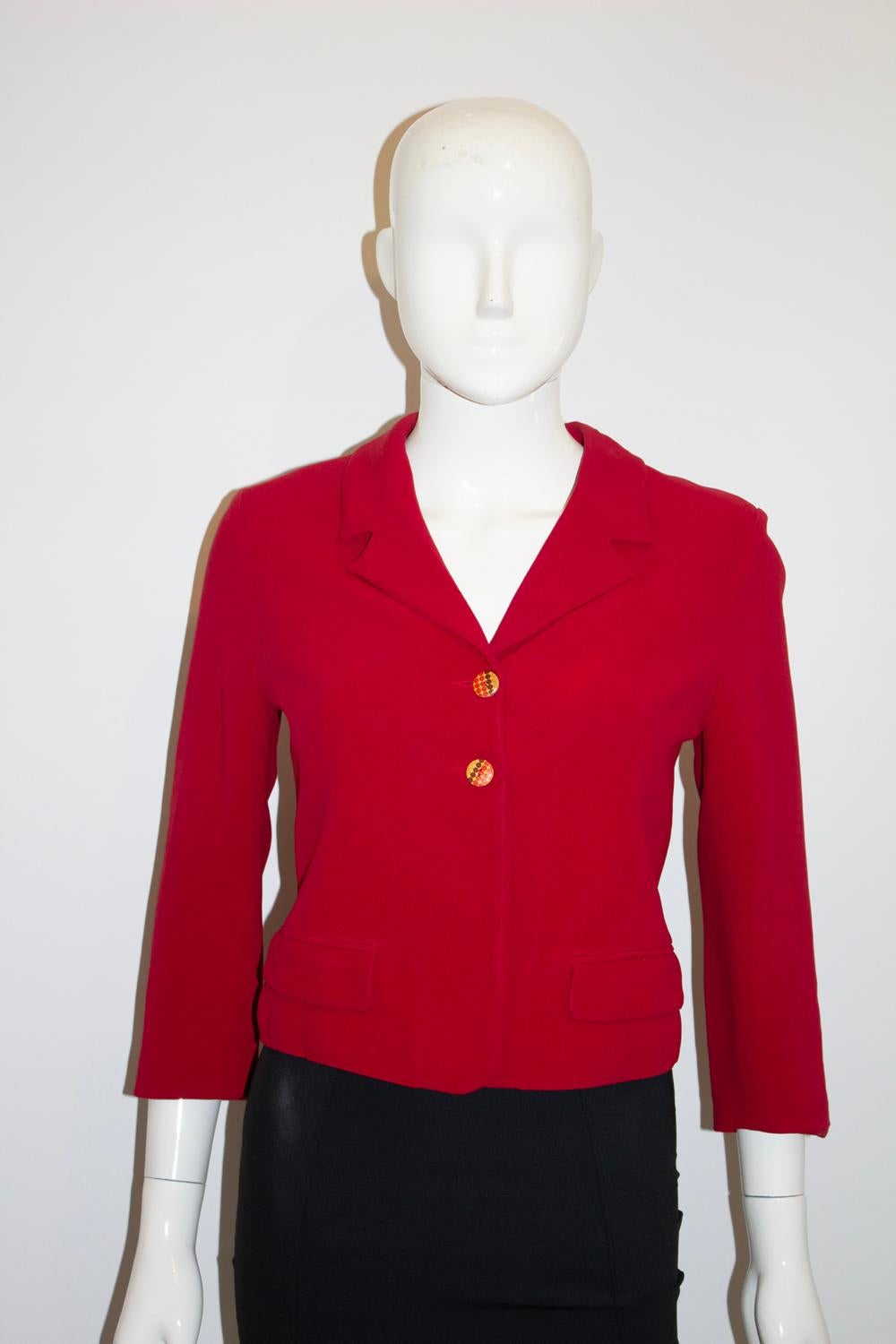 Plein Sud Red Jacket with Wonderful Buttons For Sale 5