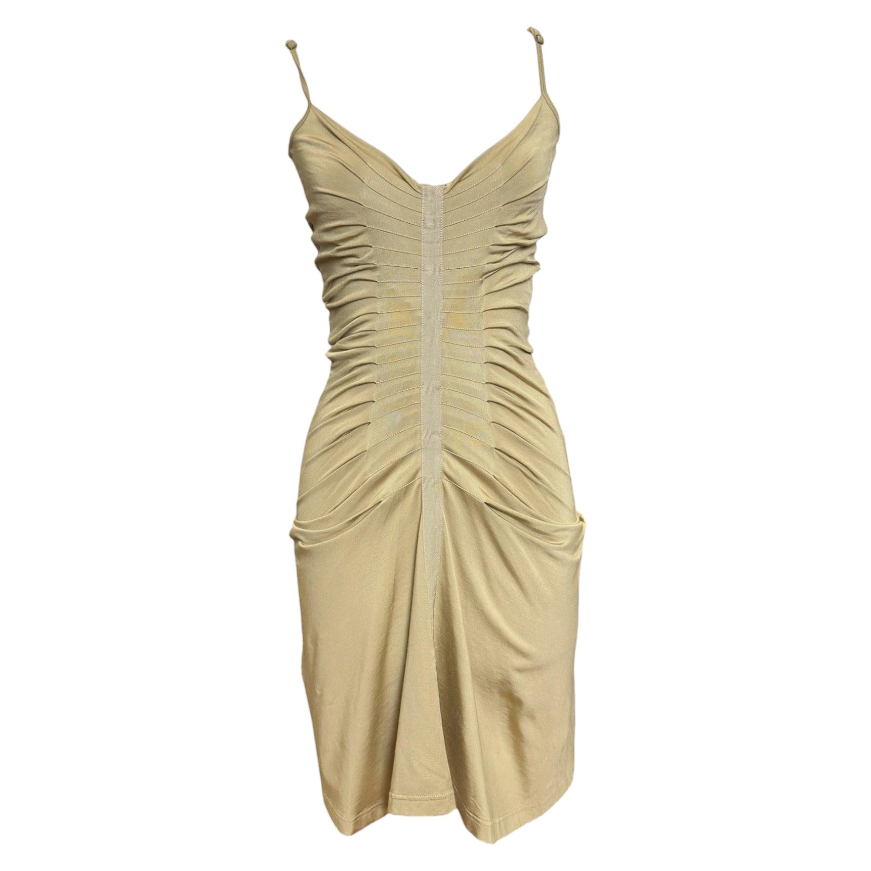 Plein Sud S/S 2004 Beige Drape Dress