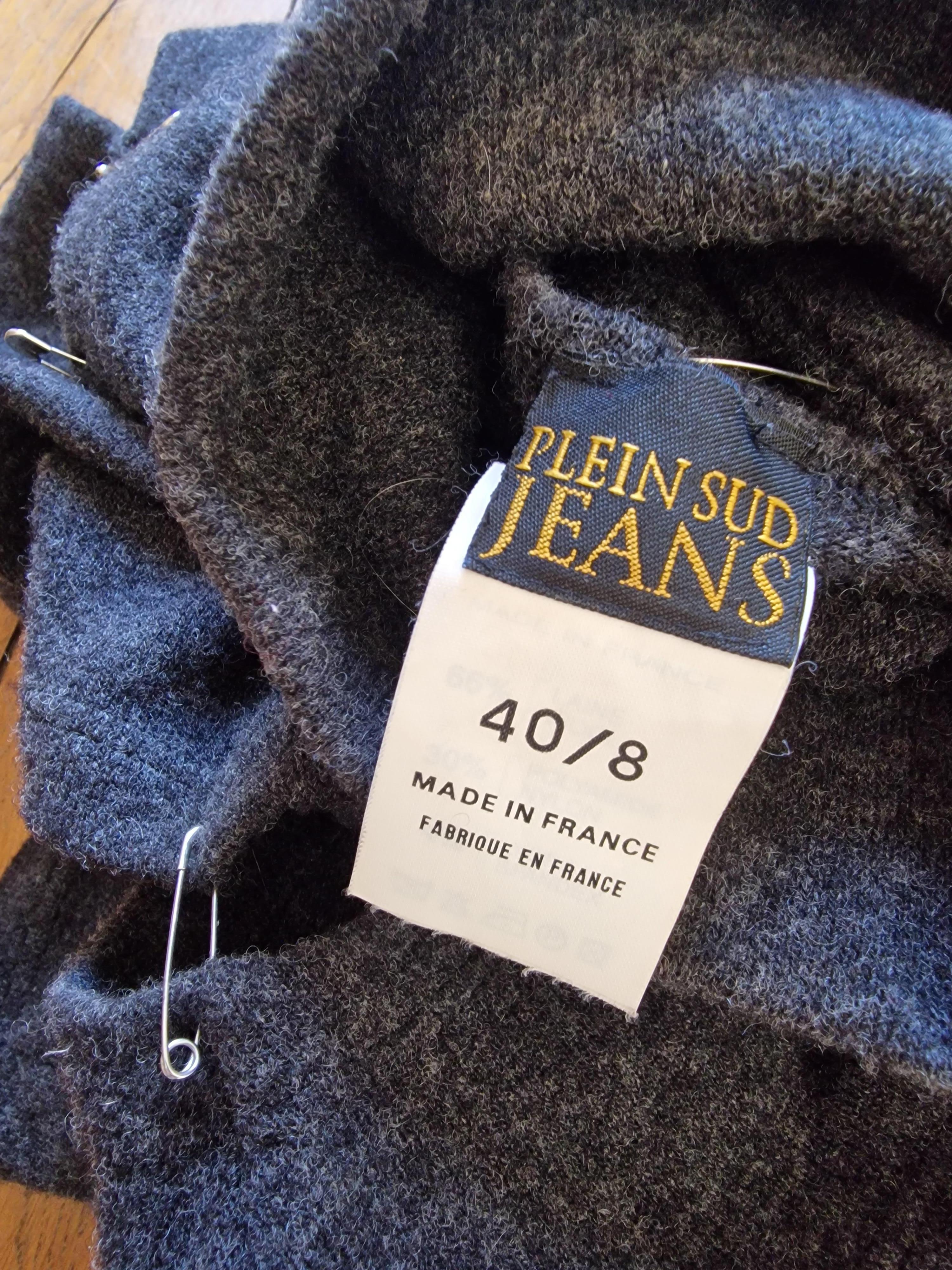 Plein Sud Safety Pin Panel Cut Out Cutout Wool Bondage Grey Large Medium Dress For Sale 8