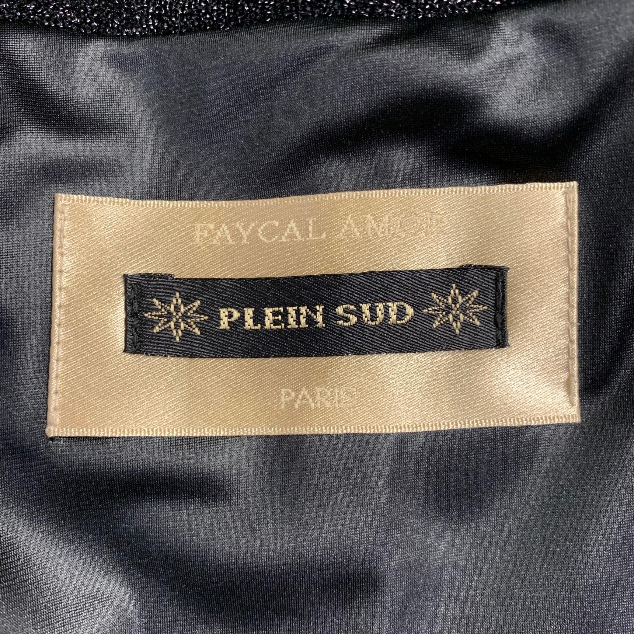 PLEIN SUD Größe 10 Schwarzer Glitzer Mantel mit Hood's aus einer Polyamidmischung im Angebot 4
