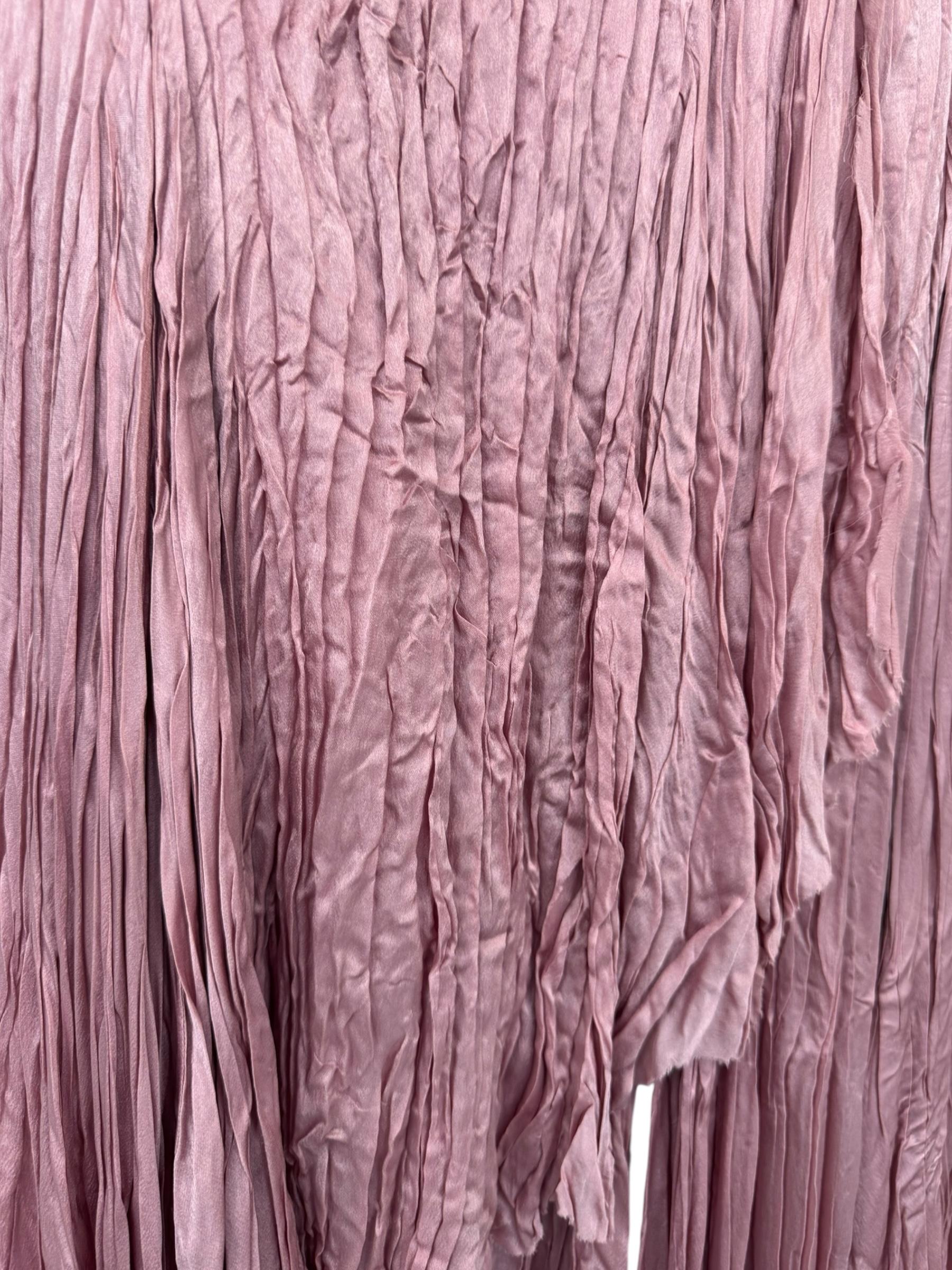 PLEIN SUD ss2006 PINK CREASED SILK MAXI SKIRT in vendita 3