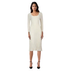 Plein Sud Weißes geripptes Bodycon Kleid ausgestellt Größe L