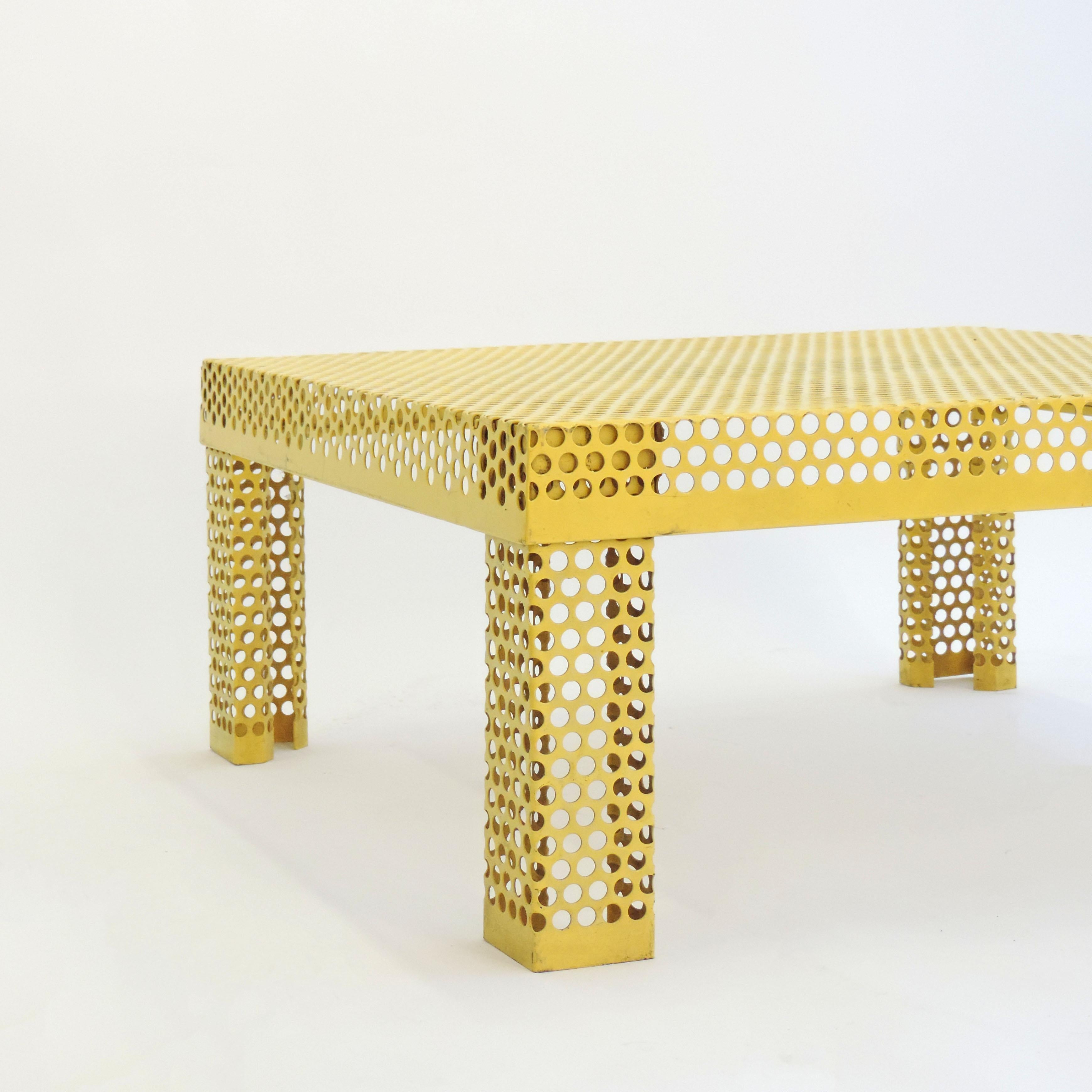 Italian 'Pleinair' Low Table in Perforated Metal by Ammannati & Vitelli for Brunati