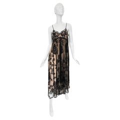 PLElN SUD FAYÇAL AMOR 2019 BEIGE & BLACK FLORAL FRINGES MAXI DRESS