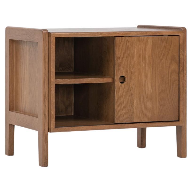 Table de nuit Pleme 24", Table de nuit en chêne blanc