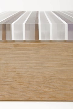 Mesa baja Plet de acrílico recuperado y madera de roble por Reinier de Jong