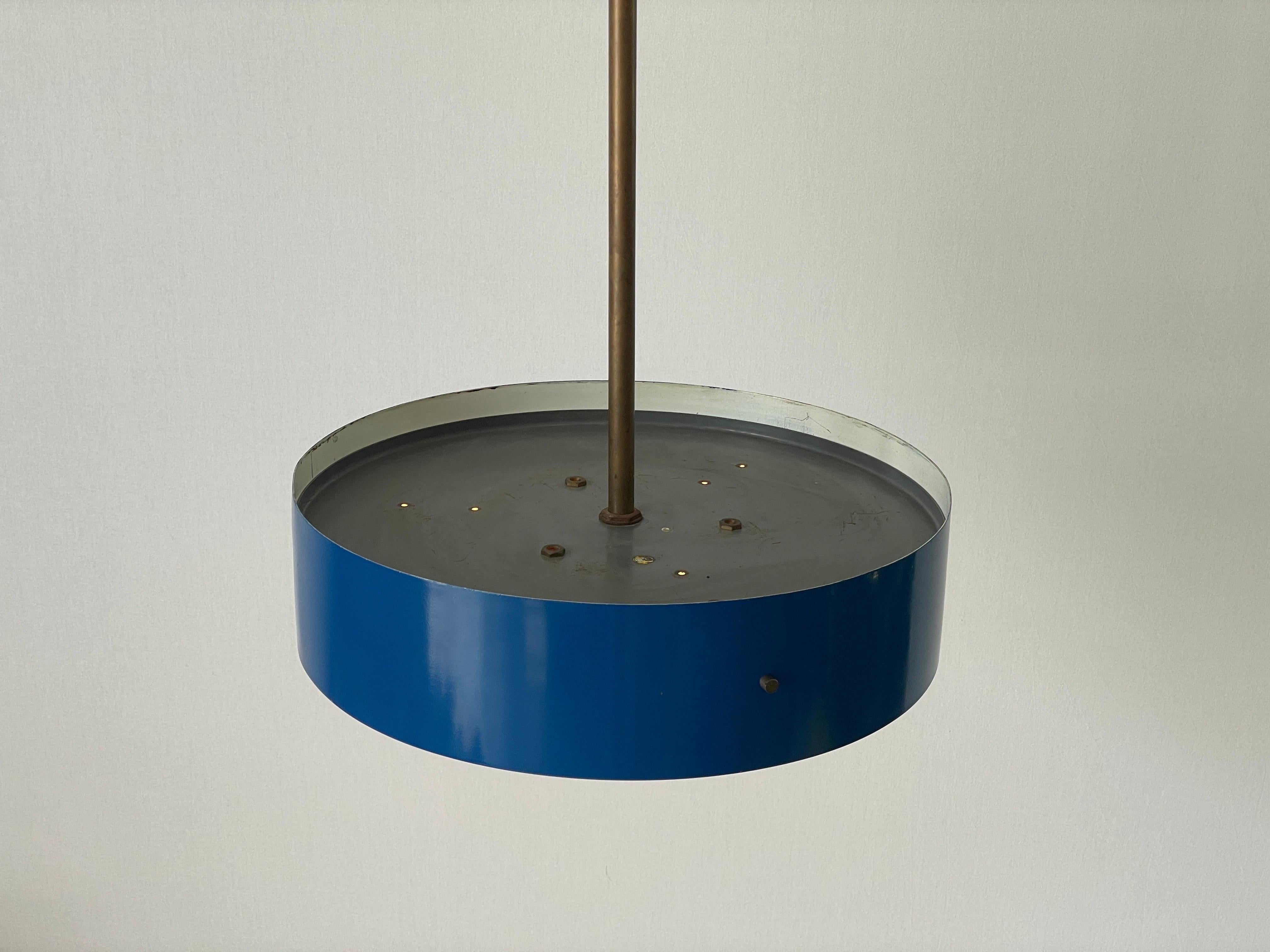 Lampada a sospensione in plexiglass e metallo blu scuro di Stilnovo, anni '50, Italia in vendita 8