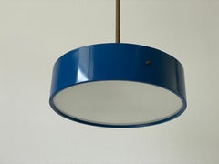 Lampe à suspension en plexiglas et métal bleu foncé par Stilnovo, années 1950, Italie