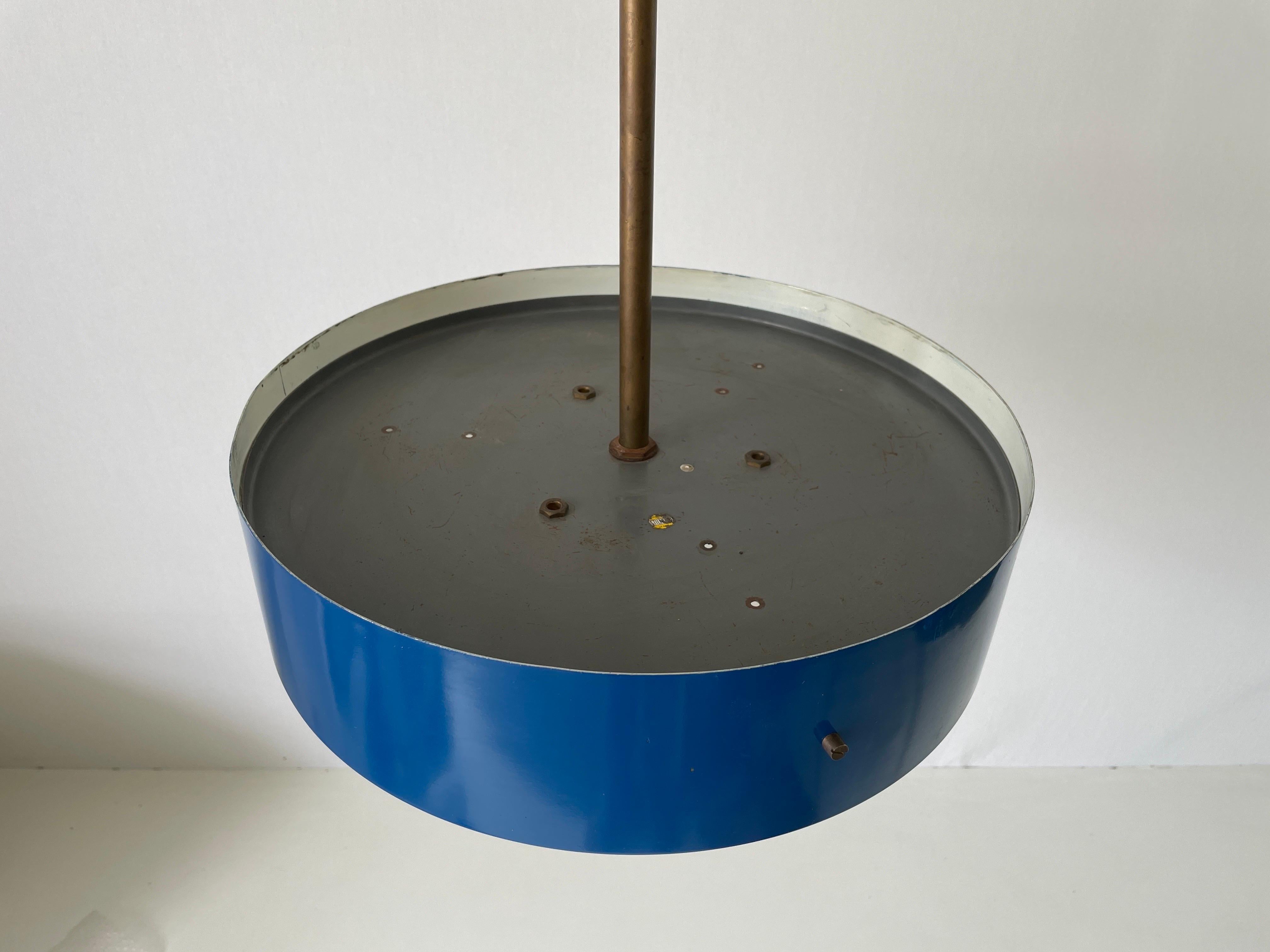 Metallo Lampada a sospensione in plexiglass e metallo blu scuro di Stilnovo, anni '50, Italia in vendita