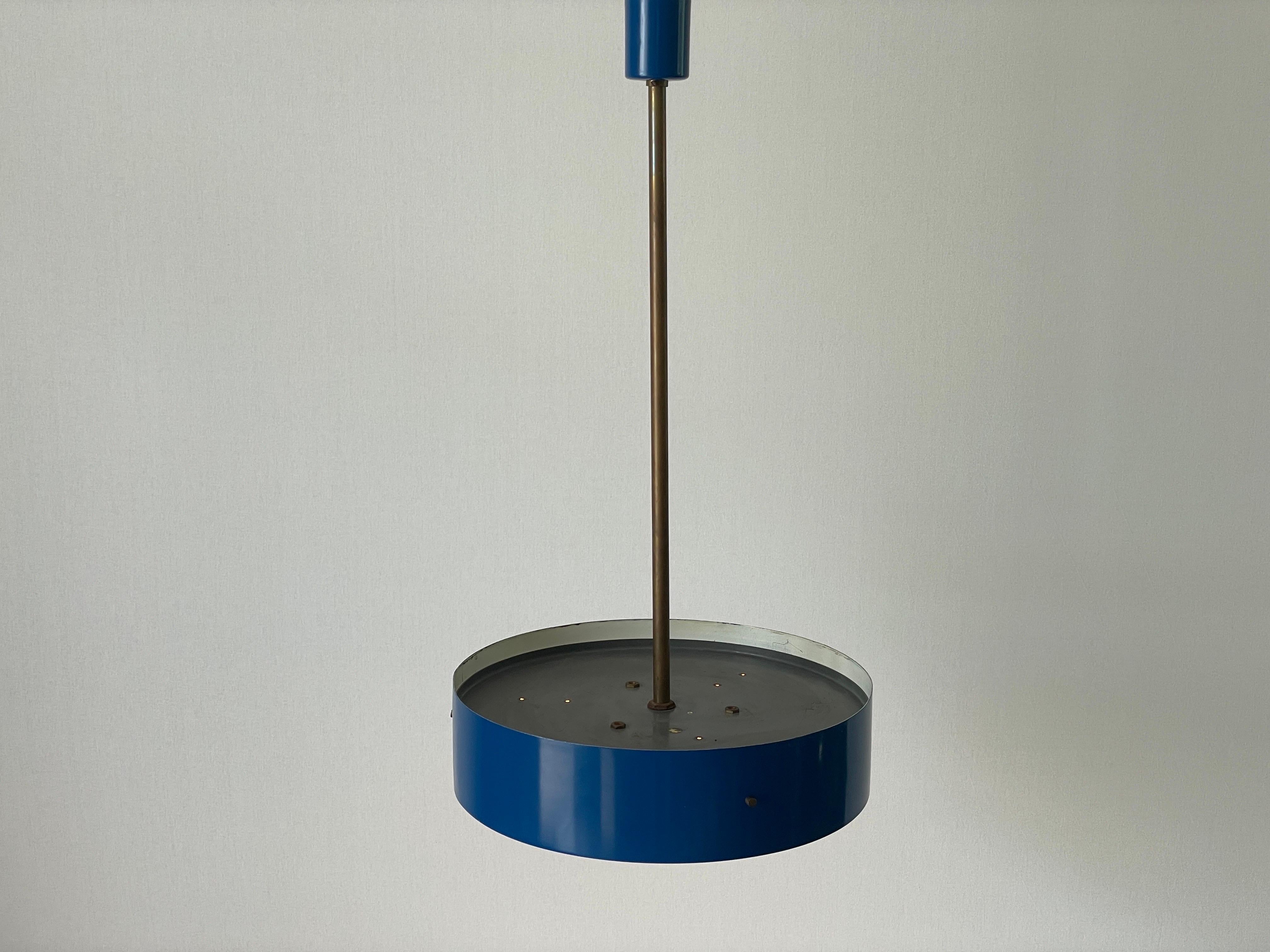 Lampada a sospensione in plexiglass e metallo blu scuro di Stilnovo, anni '50, Italia in vendita 1