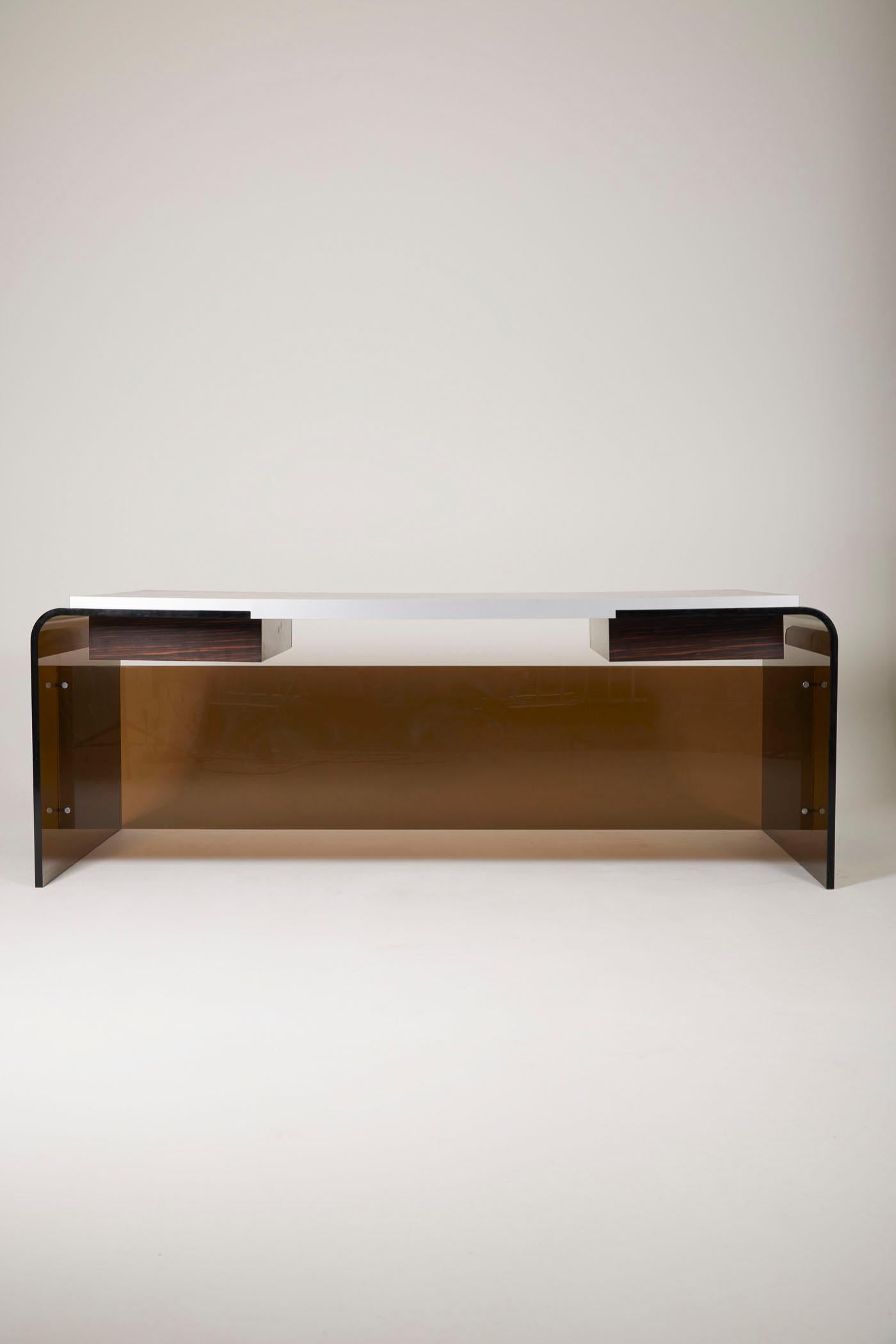 Bureau en plexiglas et ébène 5