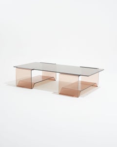 Couchtisch aus Plexiglas und Glas, Michel Dumas, 1970er Jahre