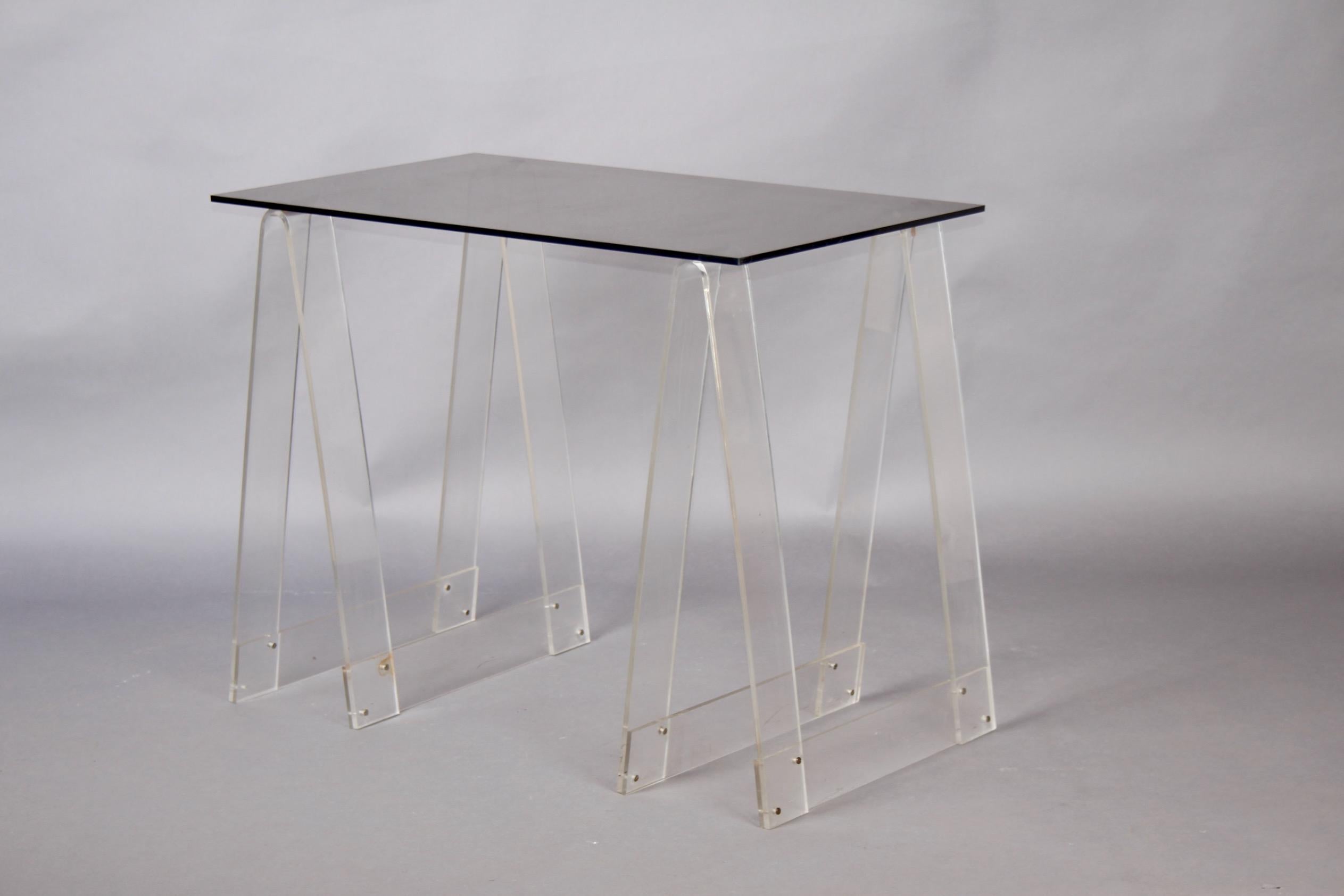 Plexiglass and glass desk 