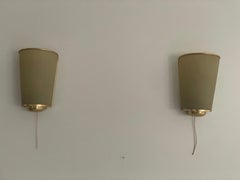 Plexiglass and Gold Metal Pair of Sconces by Erco, 1950s, Germany
