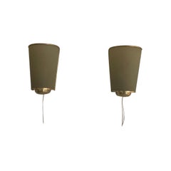 Paar Wandleuchter aus Plexiglas und Goldmetall von Erco, 1950er Jahre, Deutschland