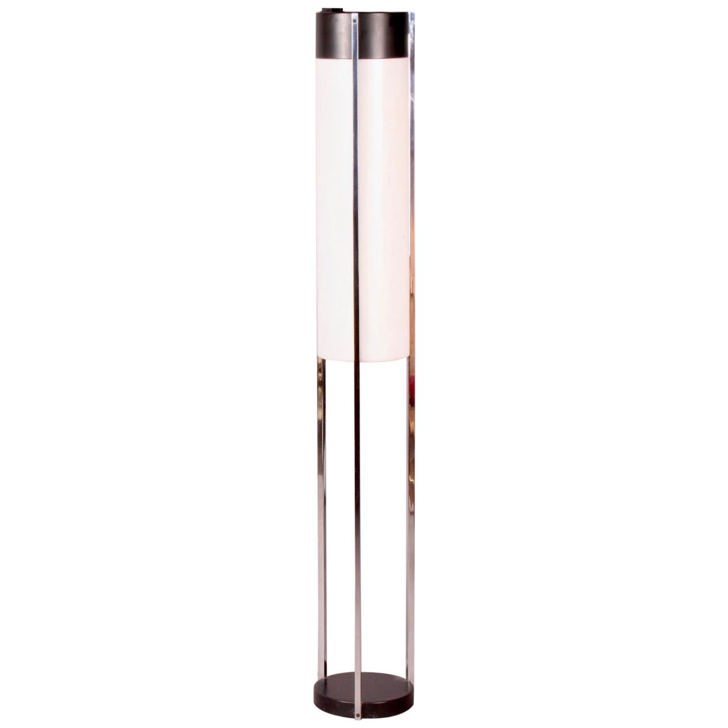 Plexiglass and Metal Floor Lamp