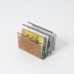 Plexiglass and Rattan Magazine Stand