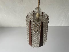 Deckenleuchte aus Plexiglasperlen und Teakholz, 1960er Jahre, Deutschland