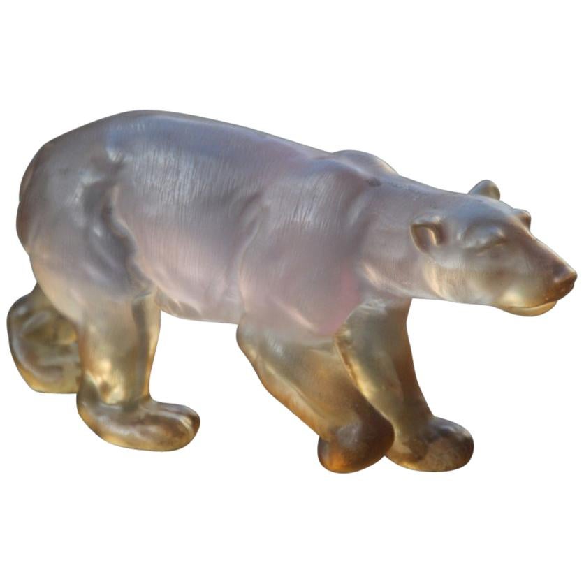 Plexiglass Bear from the 1970s Italian Manufacture Single Block For Sale