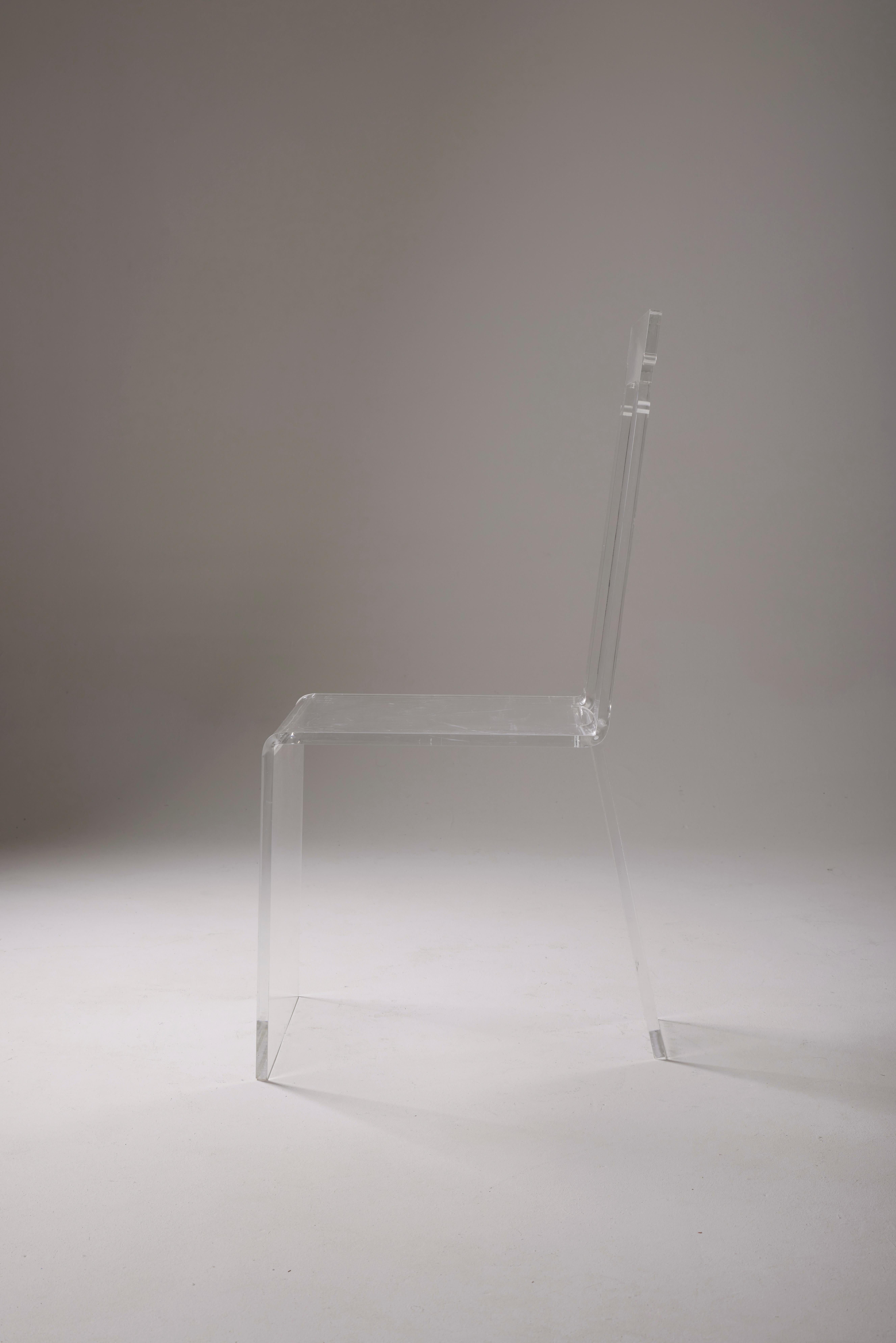 Plexiglass chair by Christophe Lapergue In Good Condition In PARIS, FR