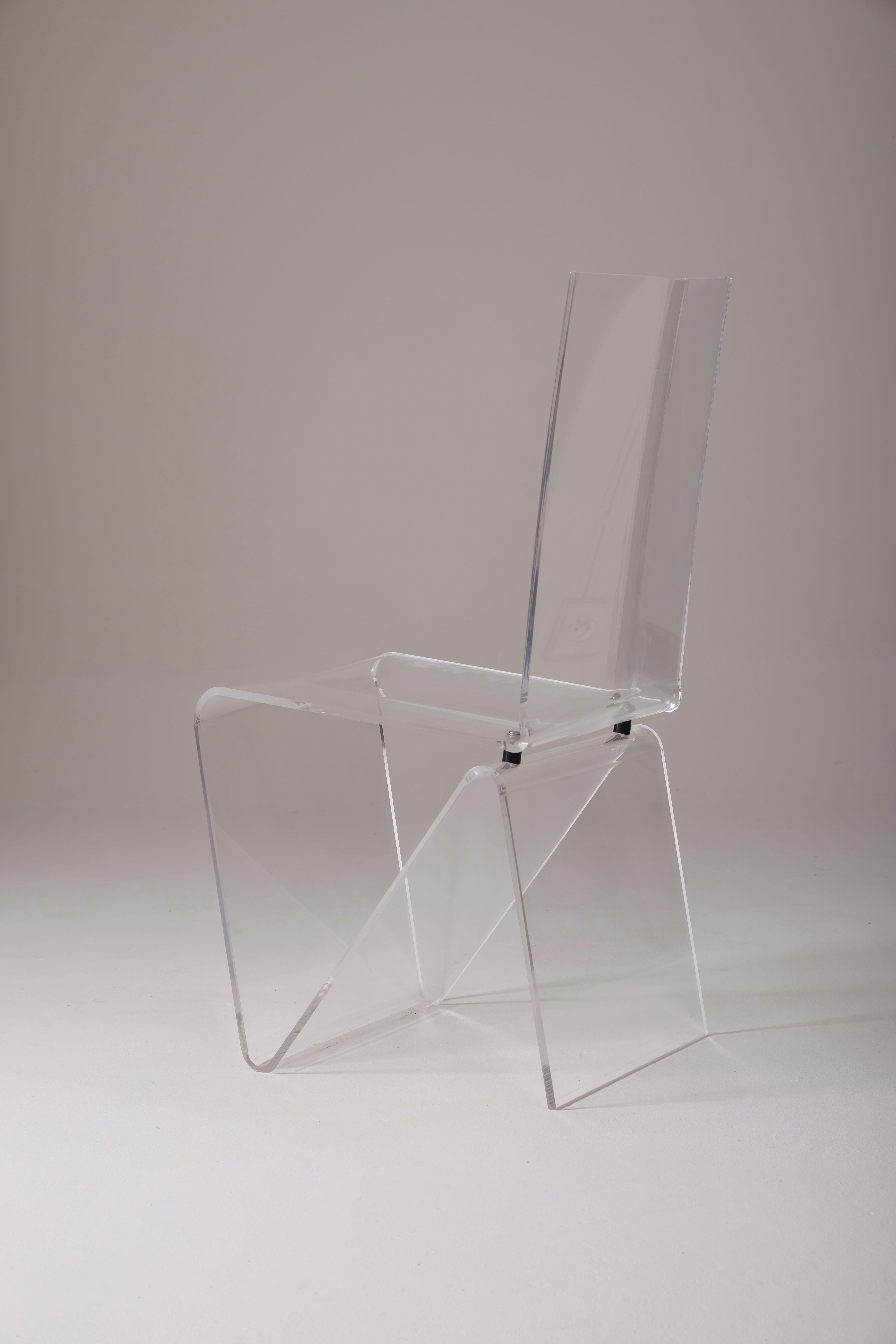 Plexiglass chair by Maurice Marty For Sale 6