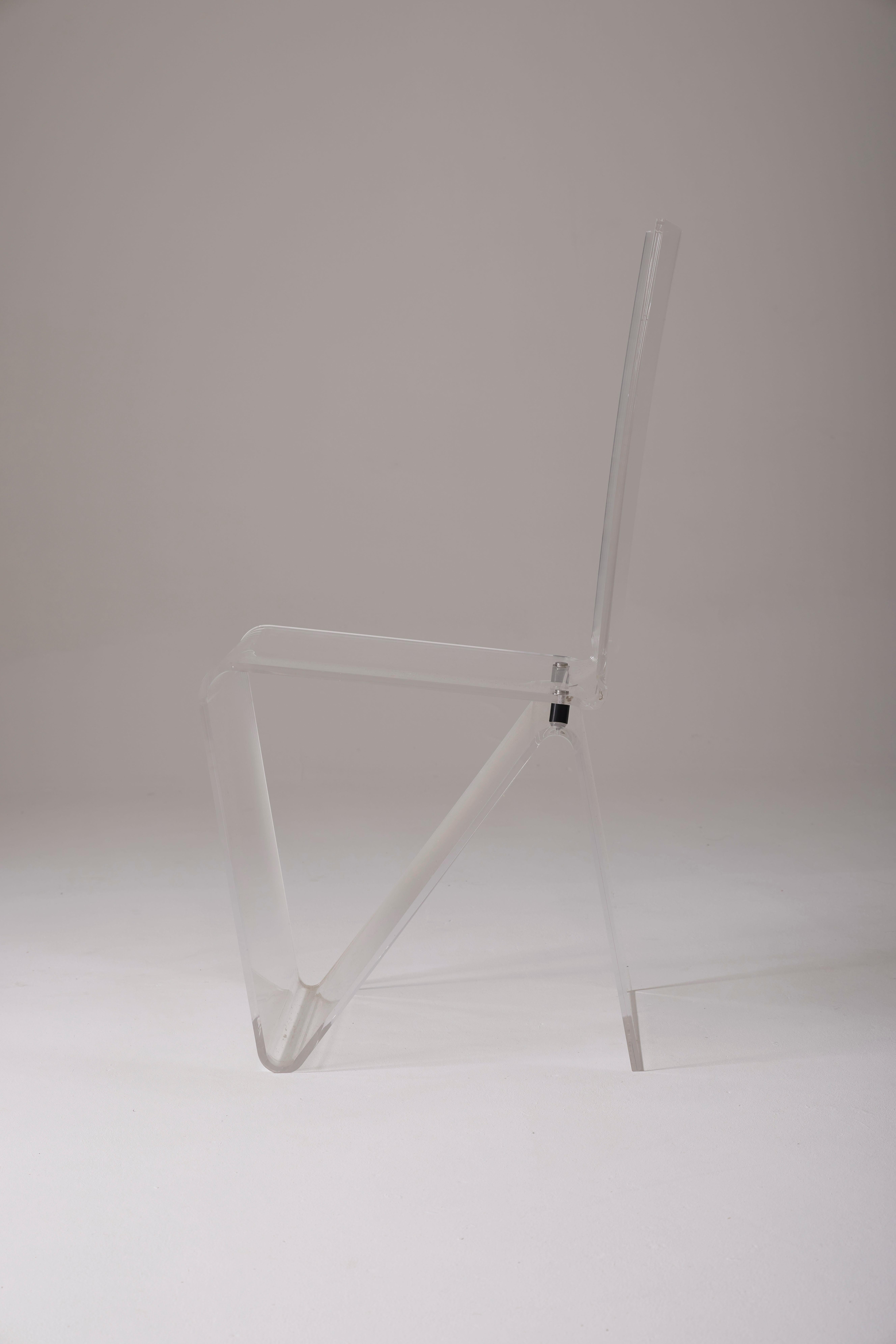 Plexiglass chair by Maurice Marty For Sale 7