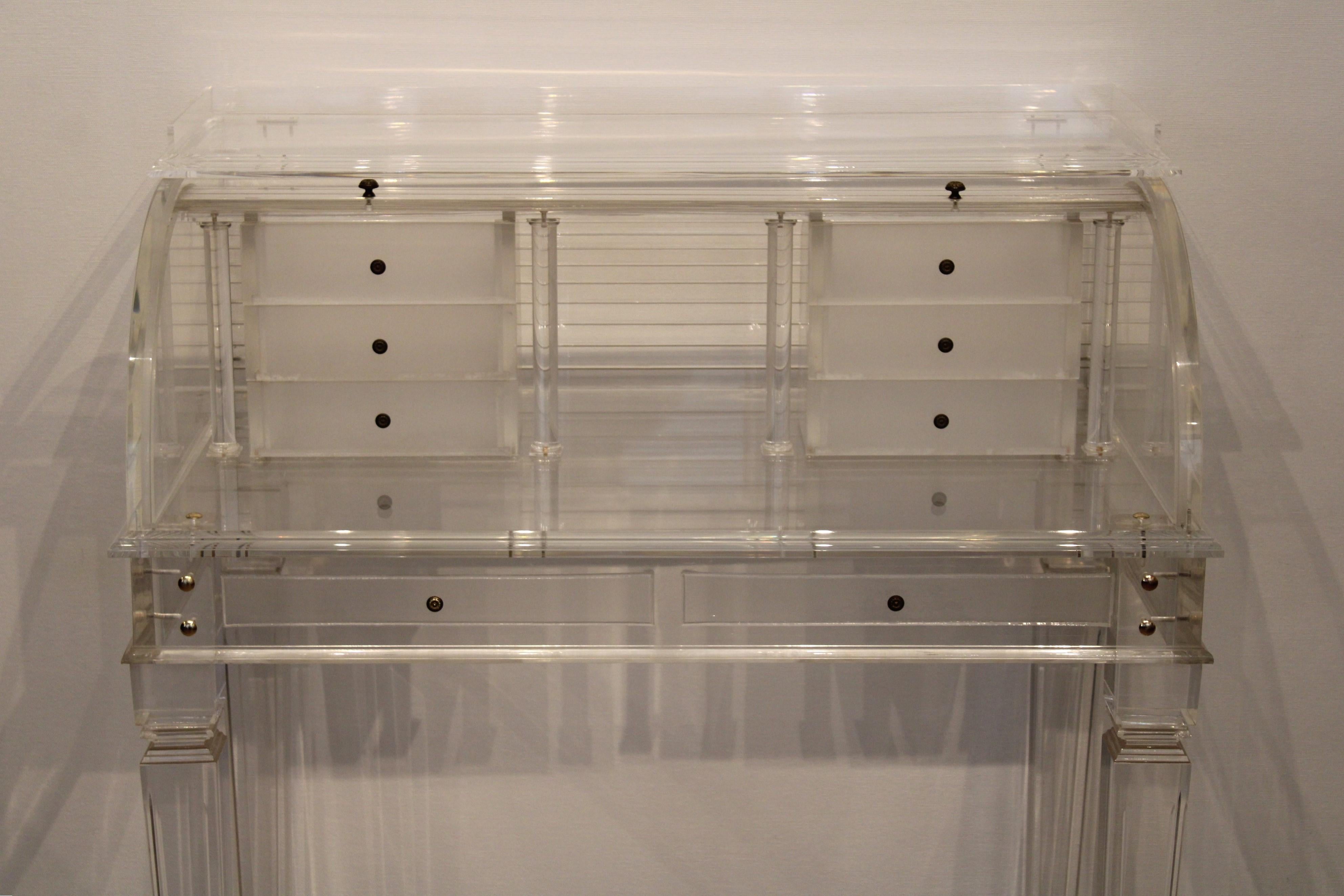 Francese Scrivania in plexiglass di Comatec, Francia, circa 1980 in vendita