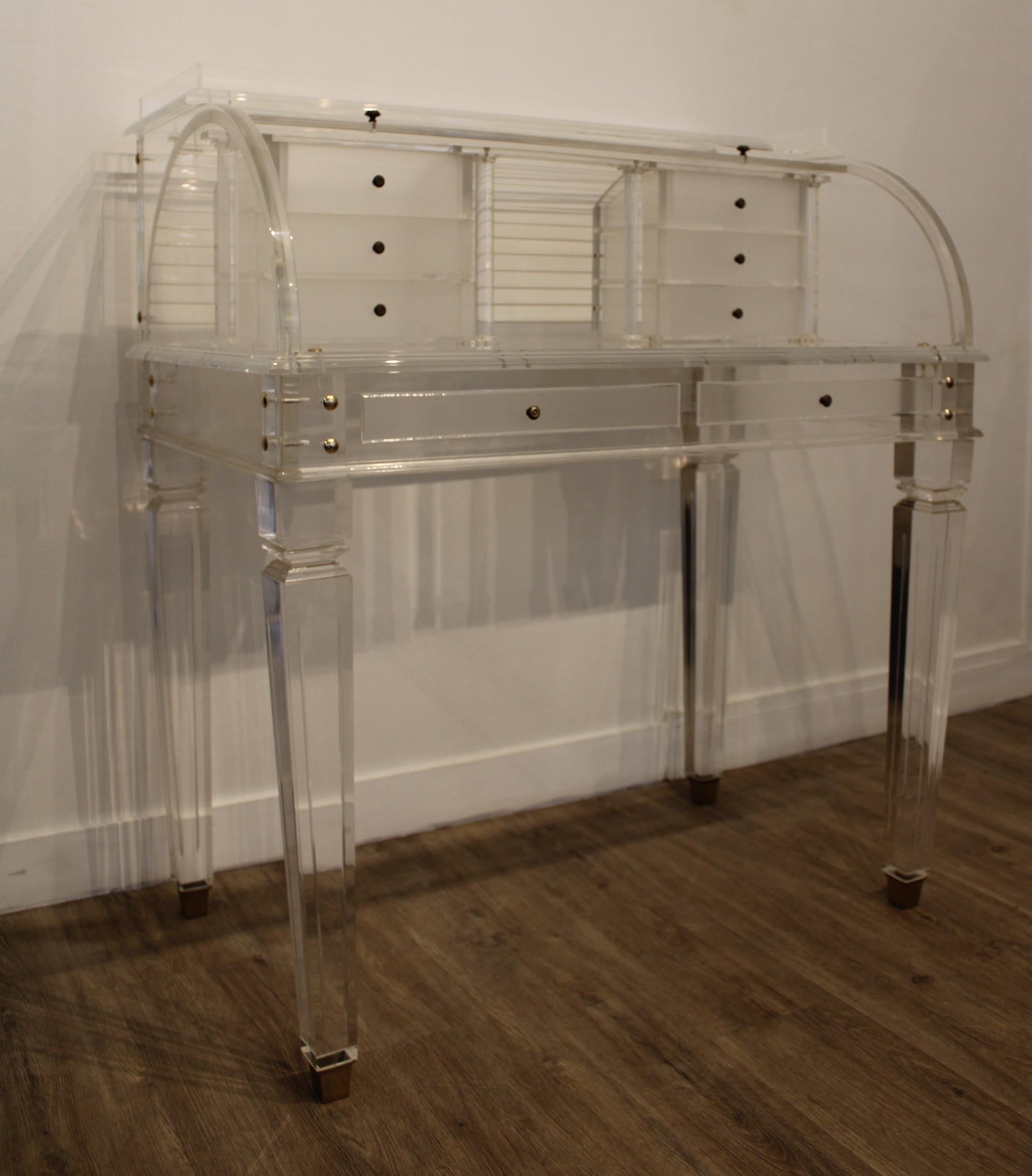 Scrivania in plexiglass di Comatec, Francia, circa 1980 In condizioni ottime in vendita a Paris, FR