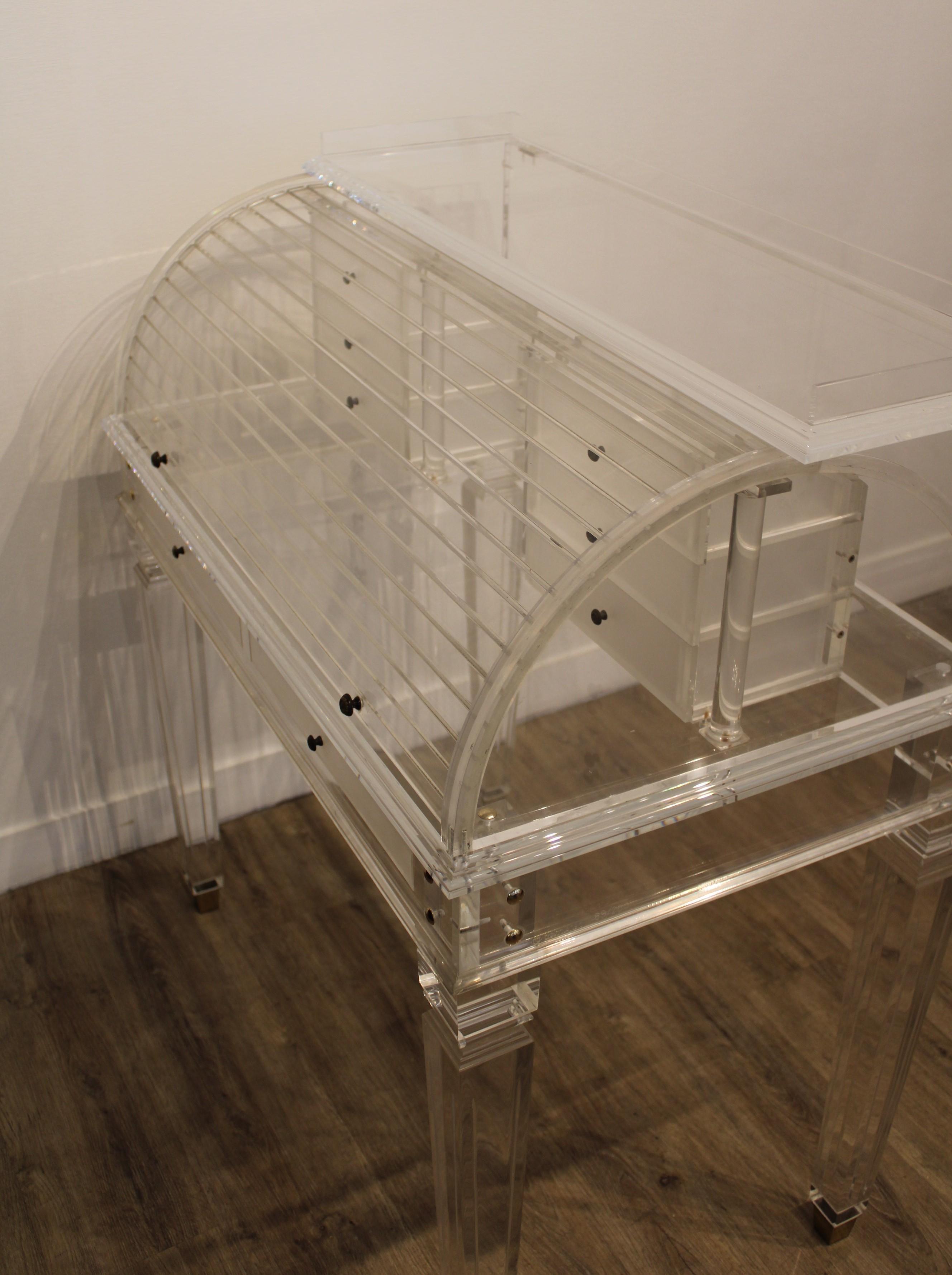 XX secolo Scrivania in plexiglass di Comatec, Francia, circa 1980 in vendita