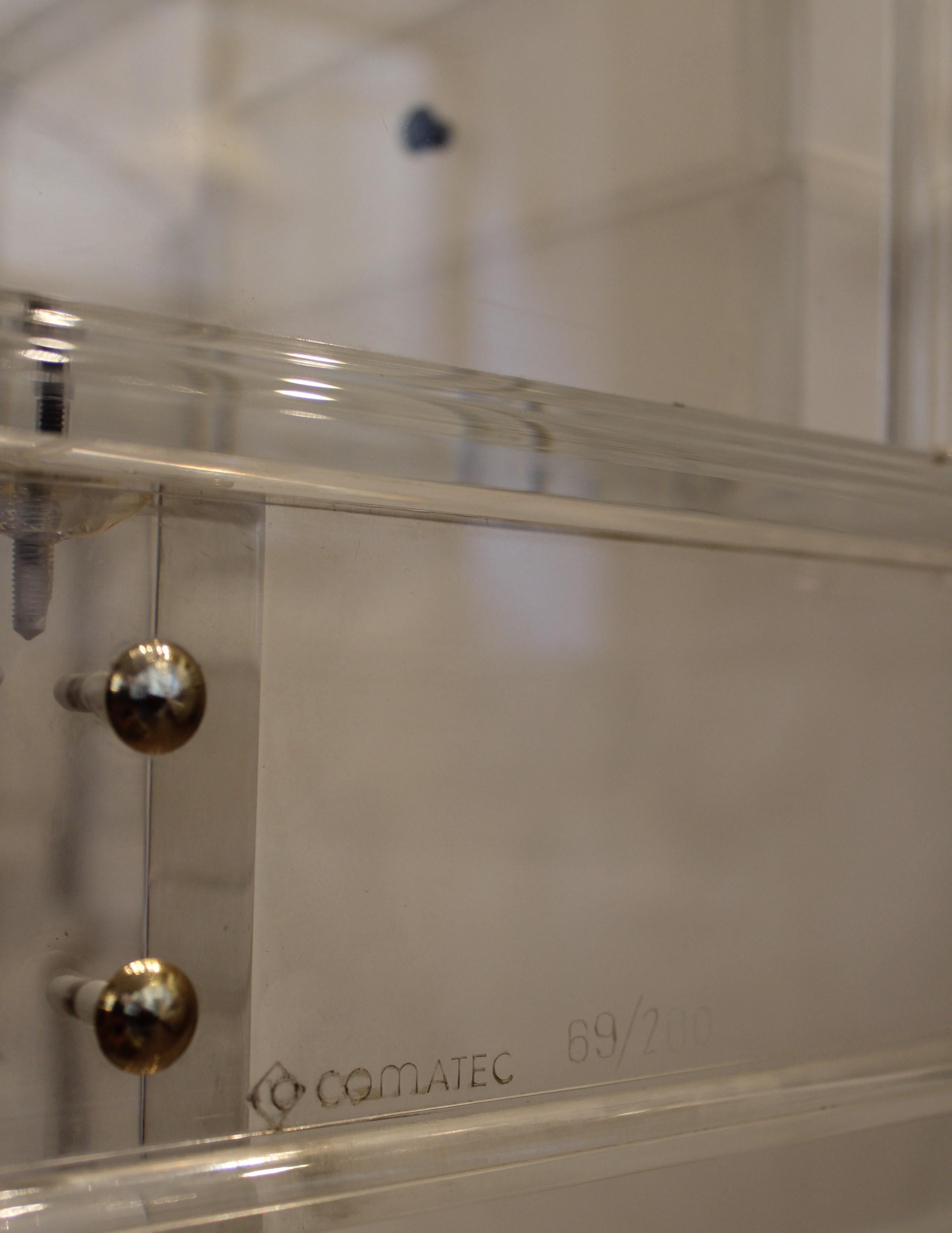 Plexiglass Scrivania in plexiglass di Comatec, Francia, circa 1980 in vendita