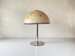 Plexiglass Flower Ornaments and Chrome Body Table Lamp, 1970s, Germany