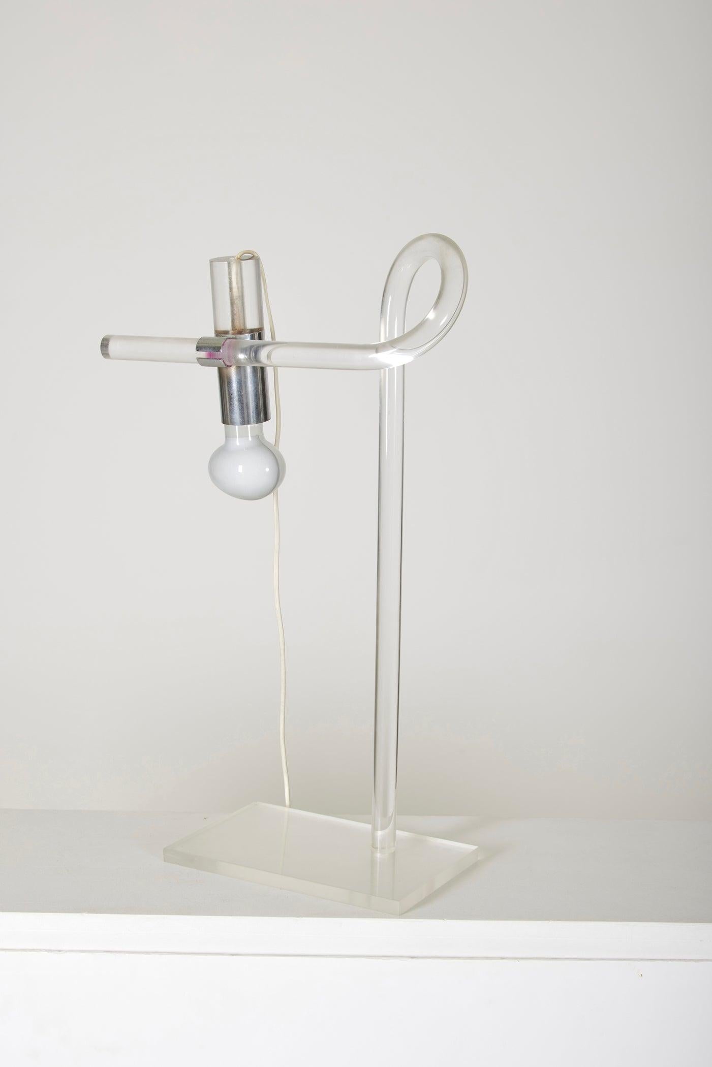 20th Century Plexiglass lamp Peter Hamburger , 1970s For Sale