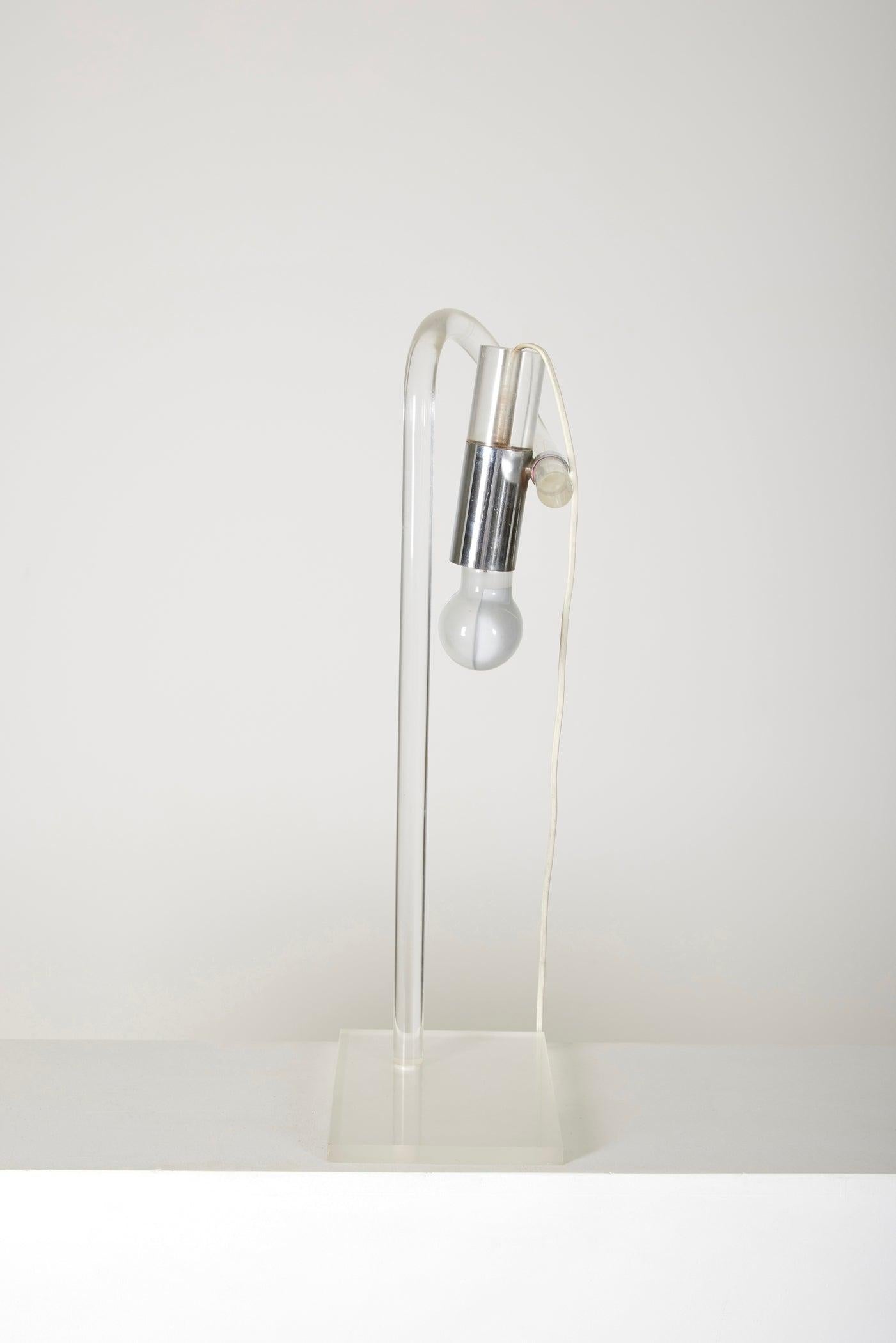 Plexiglass lamp Peter Hamburger , 1970s For Sale 1