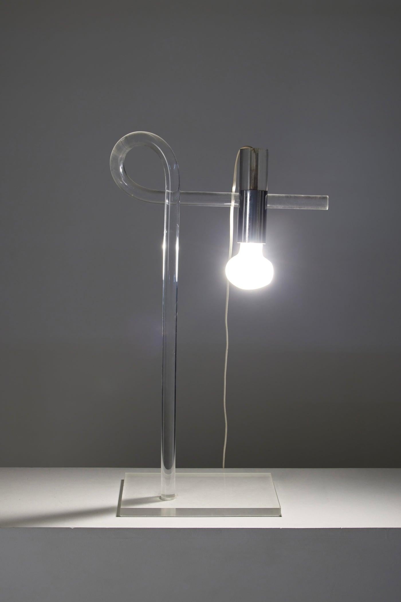Plexiglass lamp Peter Hamburger , 1970s For Sale 3
