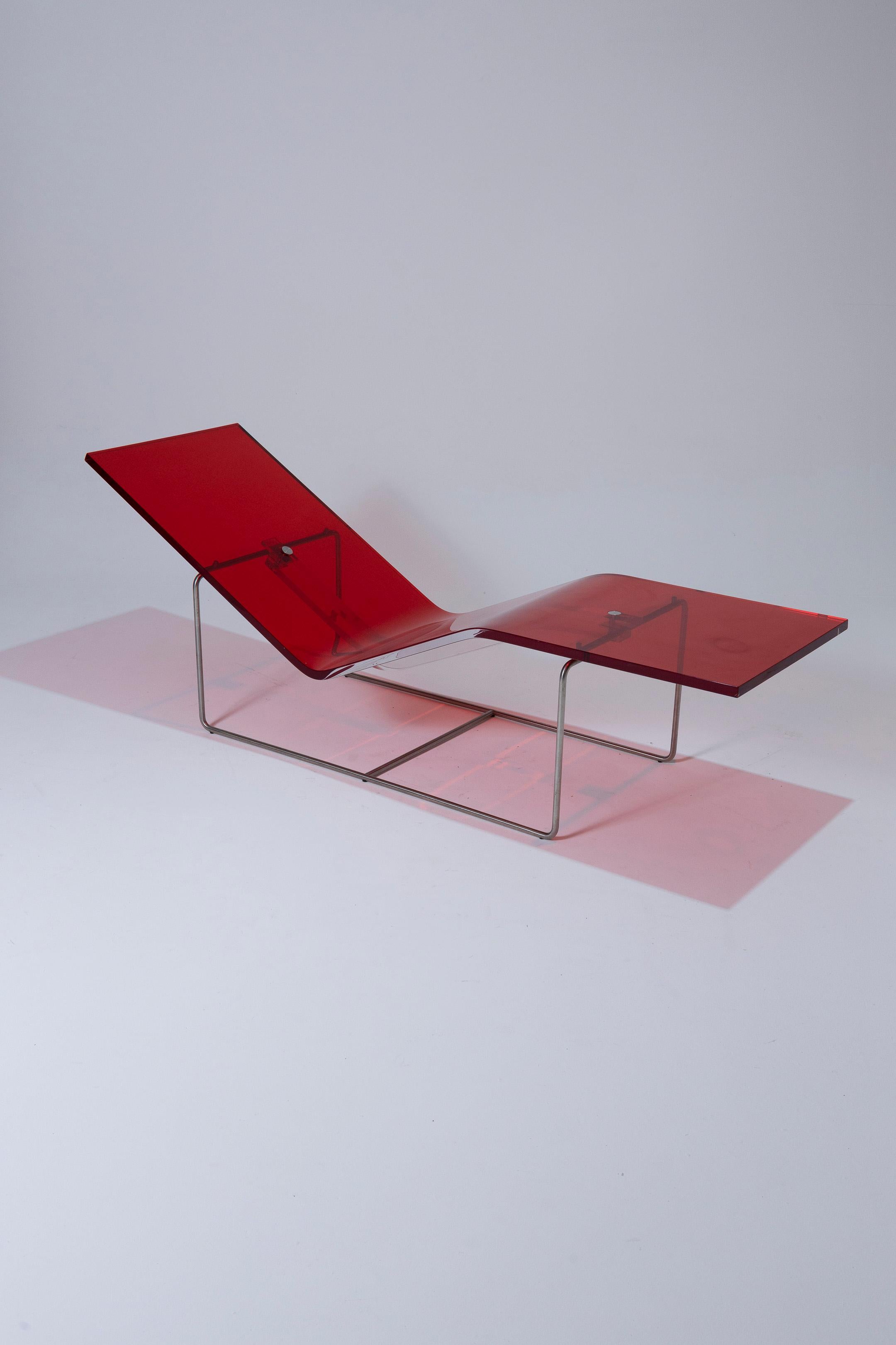 Sedia da salotto in plexiglass Jean-Marie Massaud, anni '90 in vendita 4