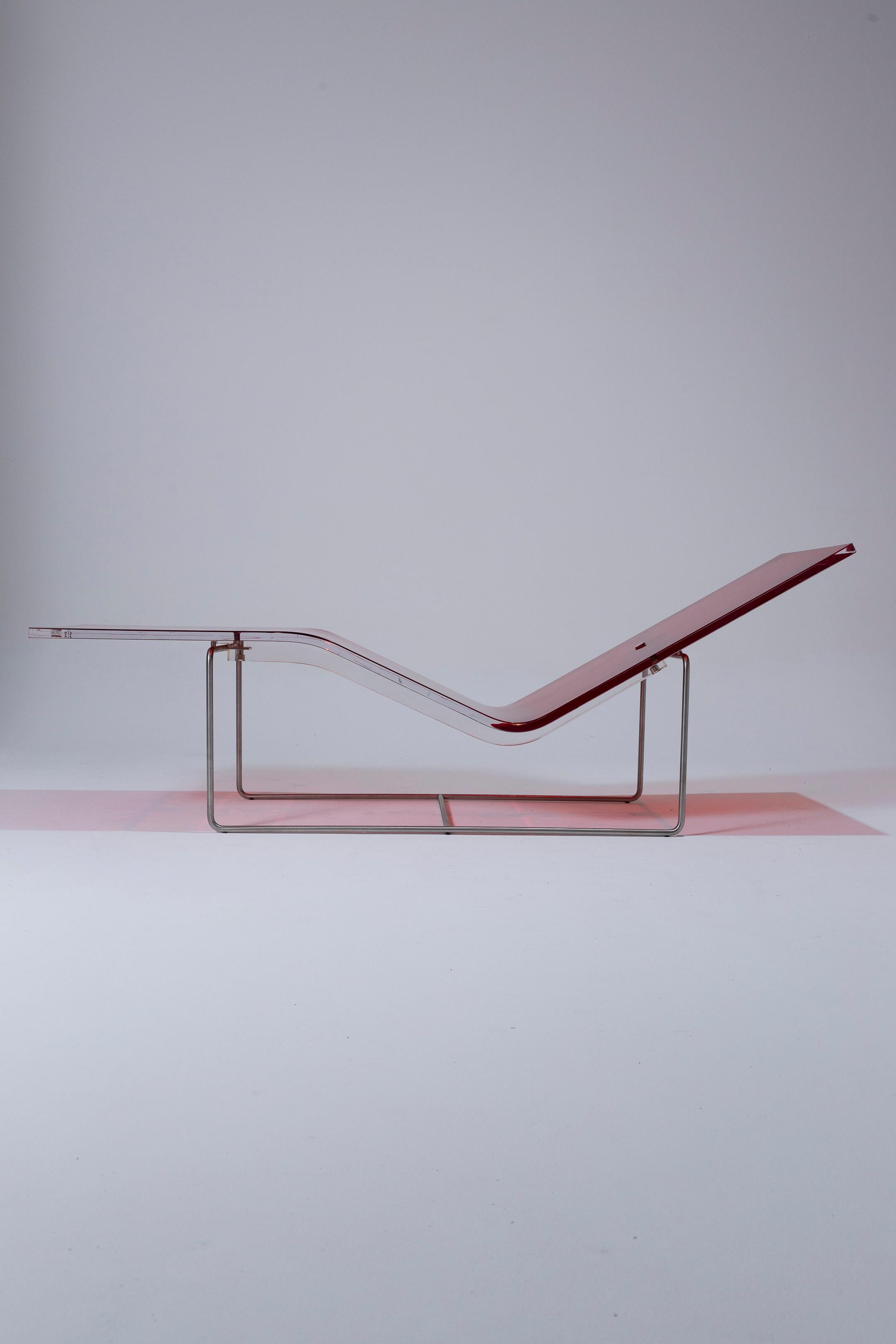 Postmoderno Sedia da salotto in plexiglass Jean-Marie Massaud, anni '90 in vendita