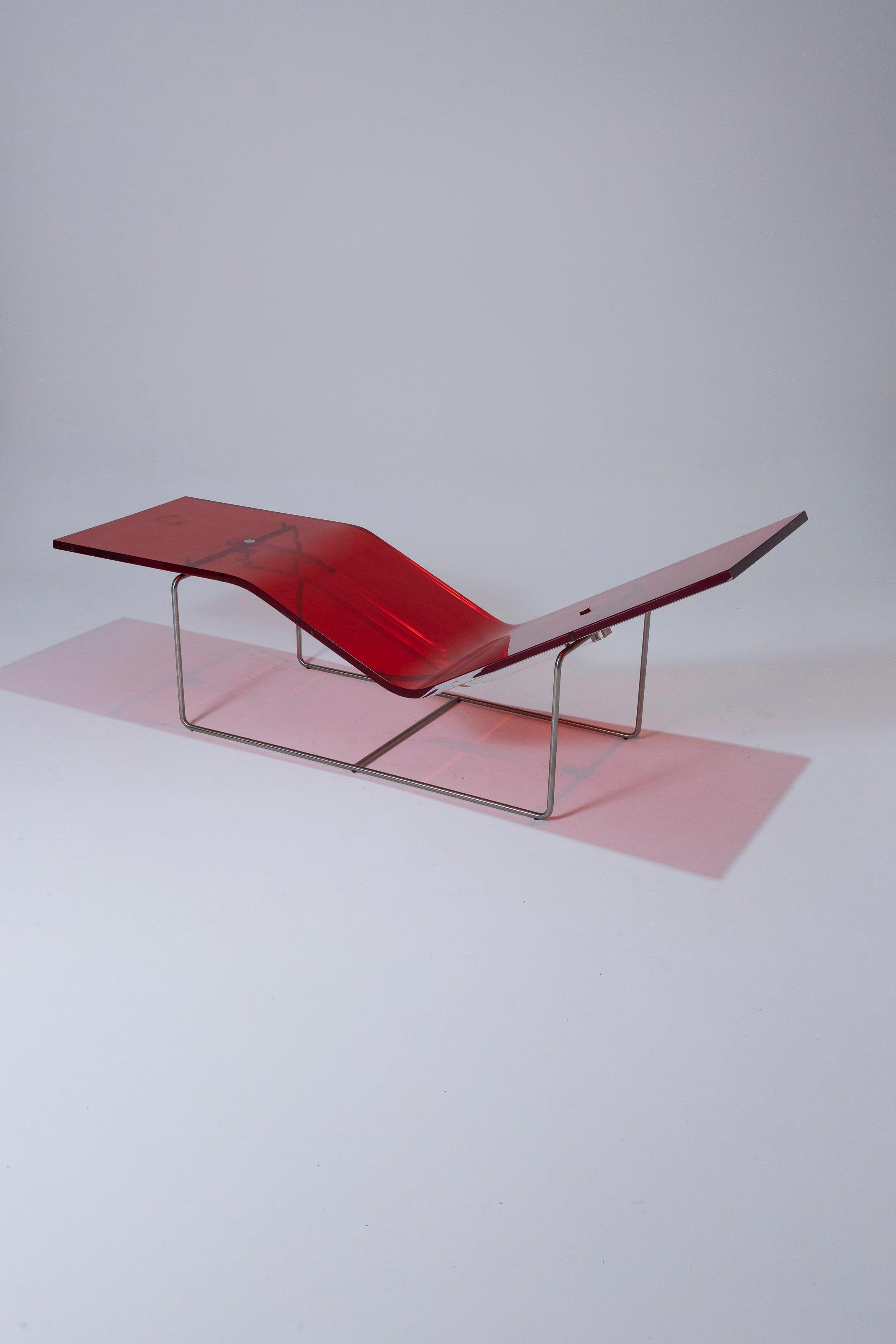 Sedia da salotto in plexiglass Jean-Marie Massaud, anni '90 In condizioni buone in vendita a PARIS, FR