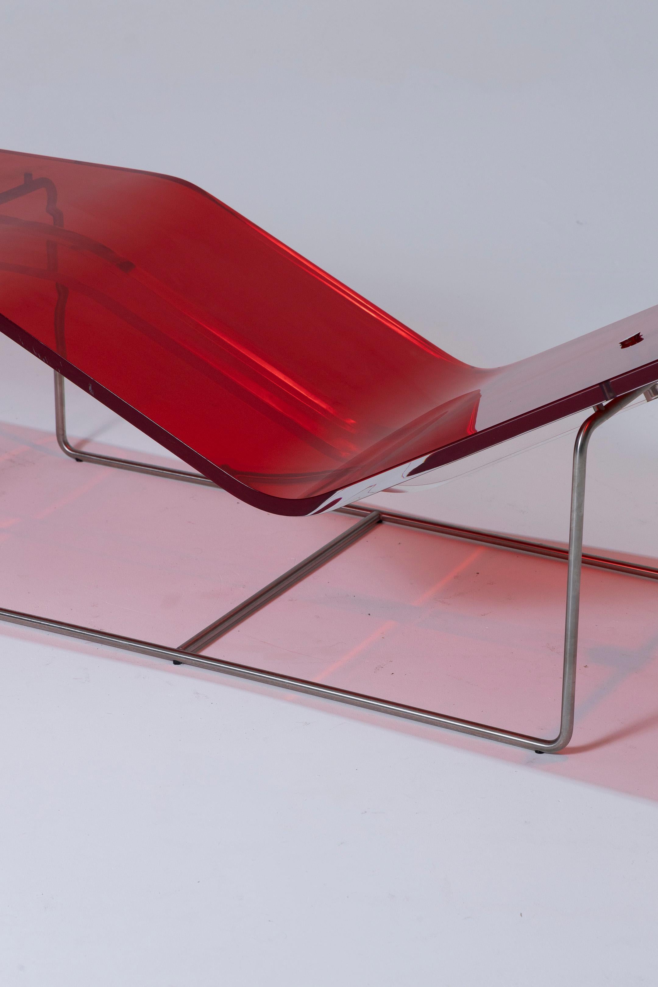 XX secolo Sedia da salotto in plexiglass Jean-Marie Massaud, anni '90 in vendita