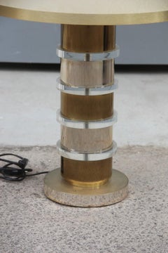 Lampe de bureau chromée en plexiglas, design italien des années 1970