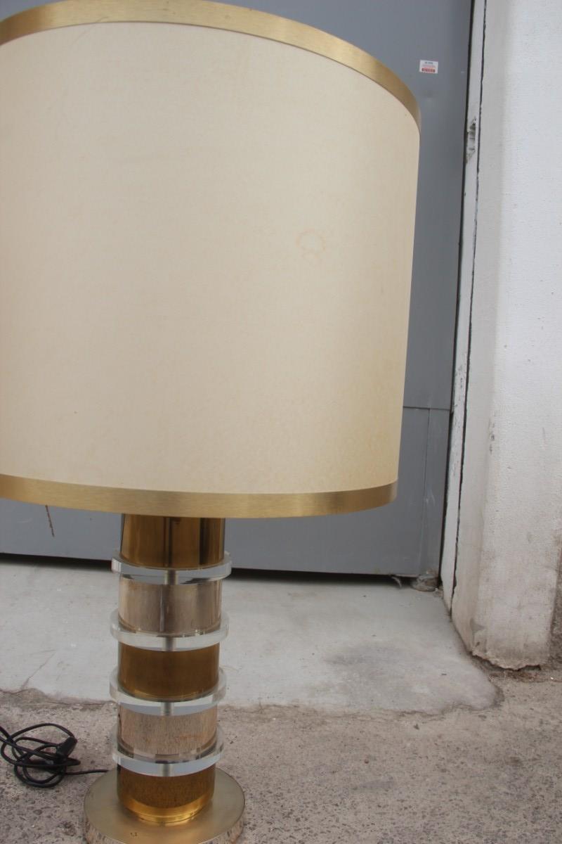 Late 20th Century Plexiglass Metal Chrome Table Lamp, 1970s Italian design  For Sale