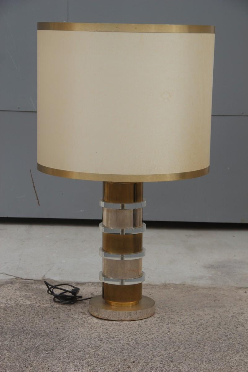 Plexiglas Metall Chrom Tischlampe, 1970er Jahre Italienisches Design  im Angebot 2
