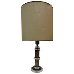 midcenturyPlexiglass Metal Chrome Table Lamp, 1970s Italian Design