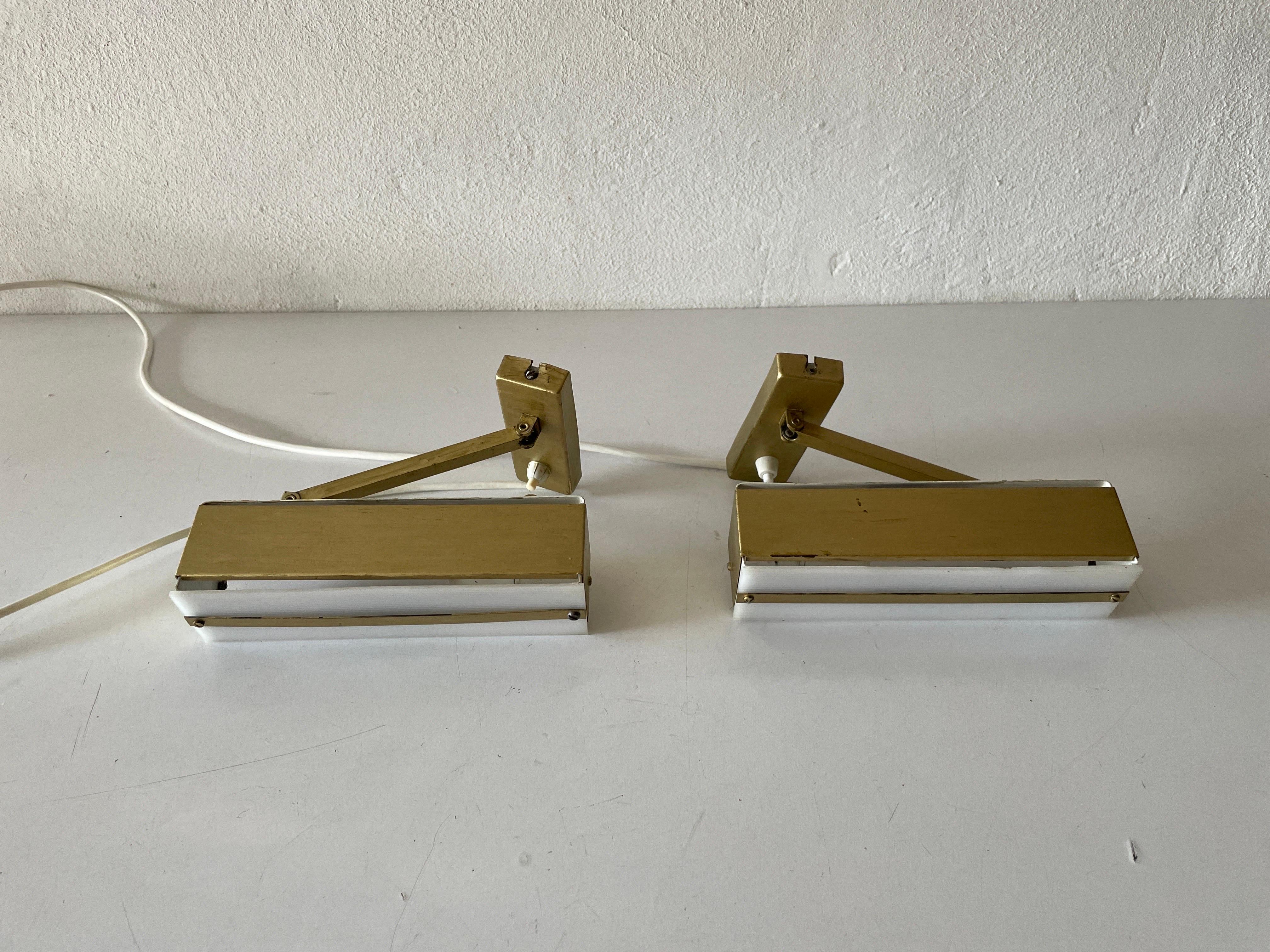 Mid-20th Century Plexiglass Metal Pair of Sconces by Paul Neuhaus, 1950s, Germany For Sale