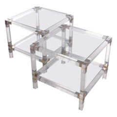 Plexiglass Set of Coffee Tables Hollwood Regency Style 1970s Italy