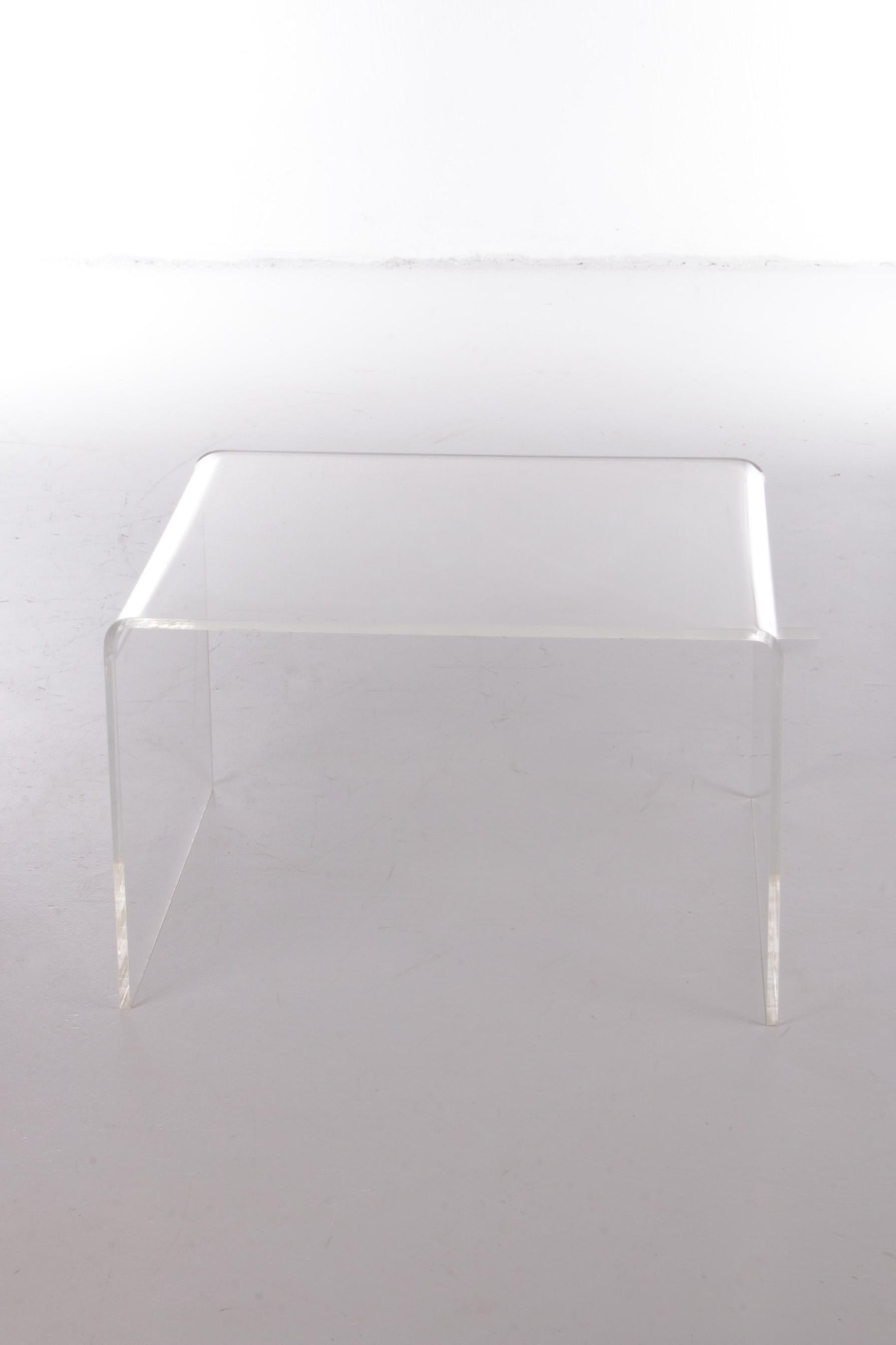 Mid-Century Modern Plexiglass Side Table or Plant Table Suits Many Living Styles, 1970s