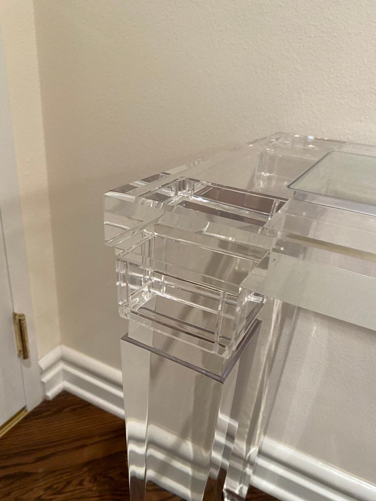 American Classical Plexiglass Sofa Table / Console Table For Sale