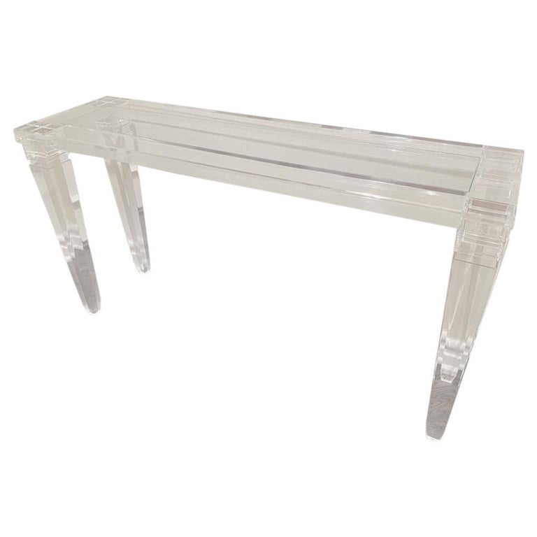 Plexiglass Sofa Table / Console Table For Sale